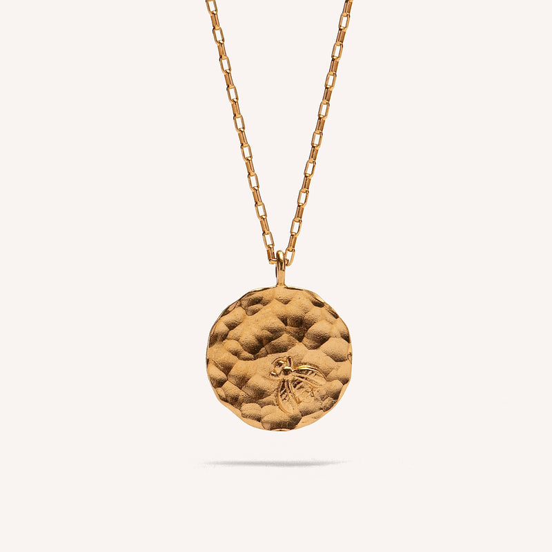 Gold Plated Silver Necklace "Lucky Bee" (large)