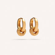 Gold Plated Silver Hoops "Rough Mini"