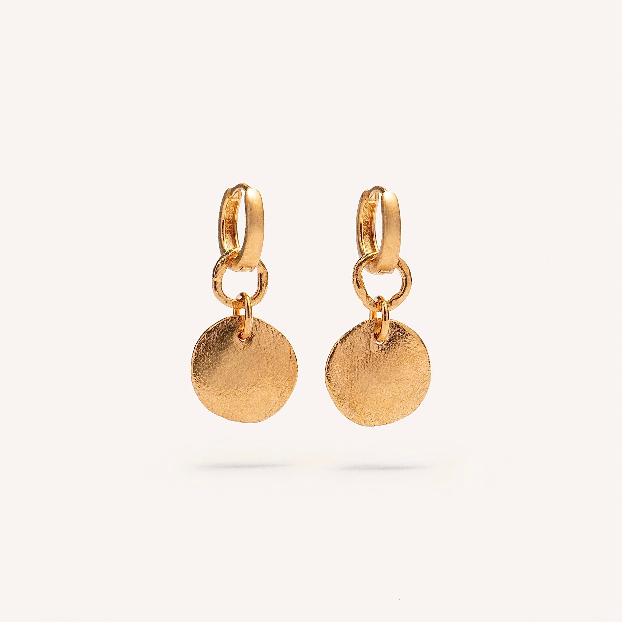 Gold Plated Silver Earrings "Fingerprint"