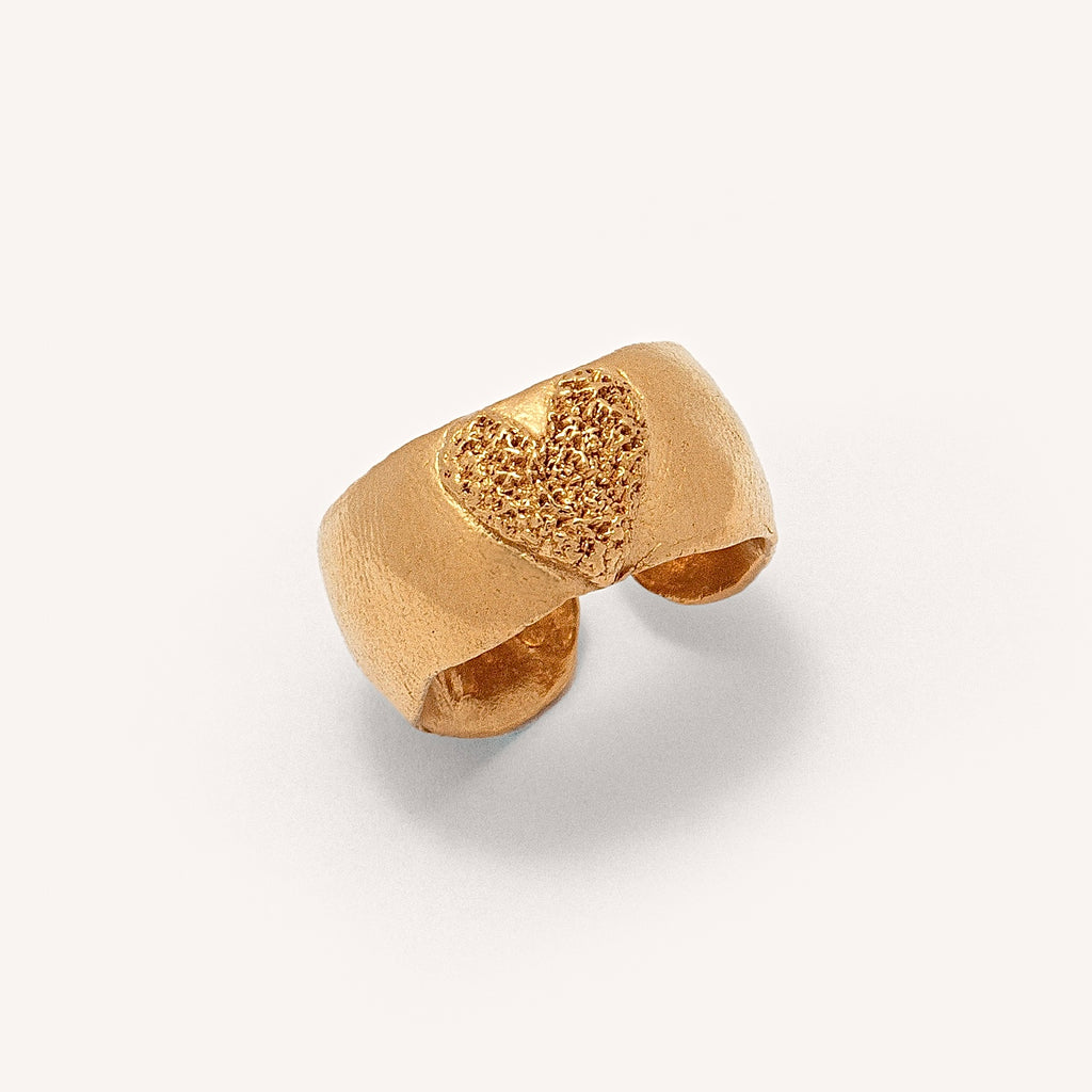 Gold Plated Silver Ring "Handcrafted Heart"