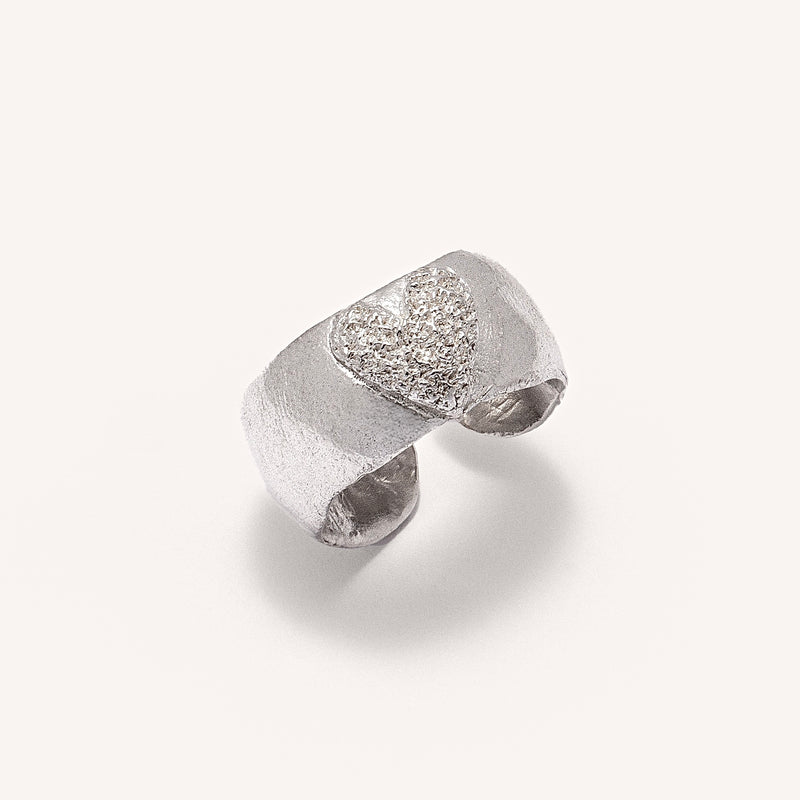 Silver Ring "Handcrafted Heart"