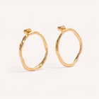 Gold Plated Silver Earrings "Fingerprint Big Circle"