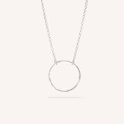 Silver Necklace "Thin Fingerprint Circle"