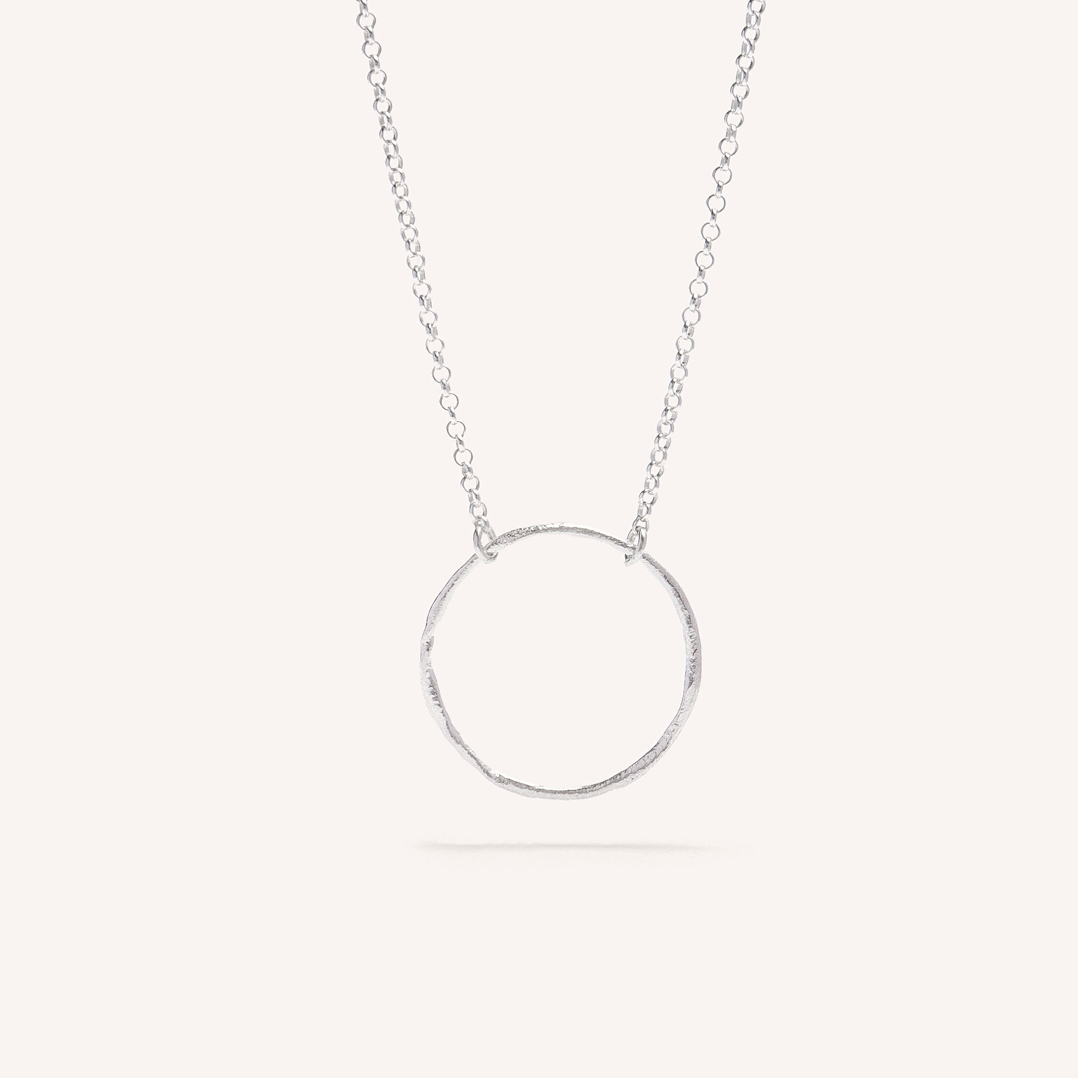 Silver Necklace "Thin Fingerprint Circle"