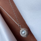 Silver Necklace  with Pearl "Hide Freshwater"