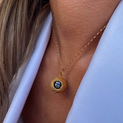 Gold Plated / Oxidized Silver Necklace  with Pearl "Hide Freshwater"