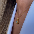 Gold Plated Silver Necklace with Pearl "Hide Freshwater Mini"