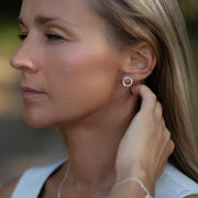 Silver Earrings "Fingerprint Circle" (mini)