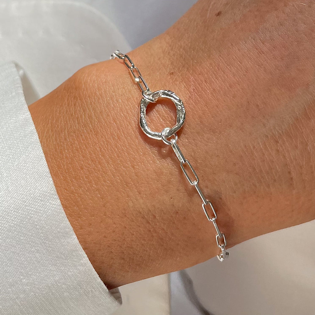 Silver Bracelet "Rough Circle"