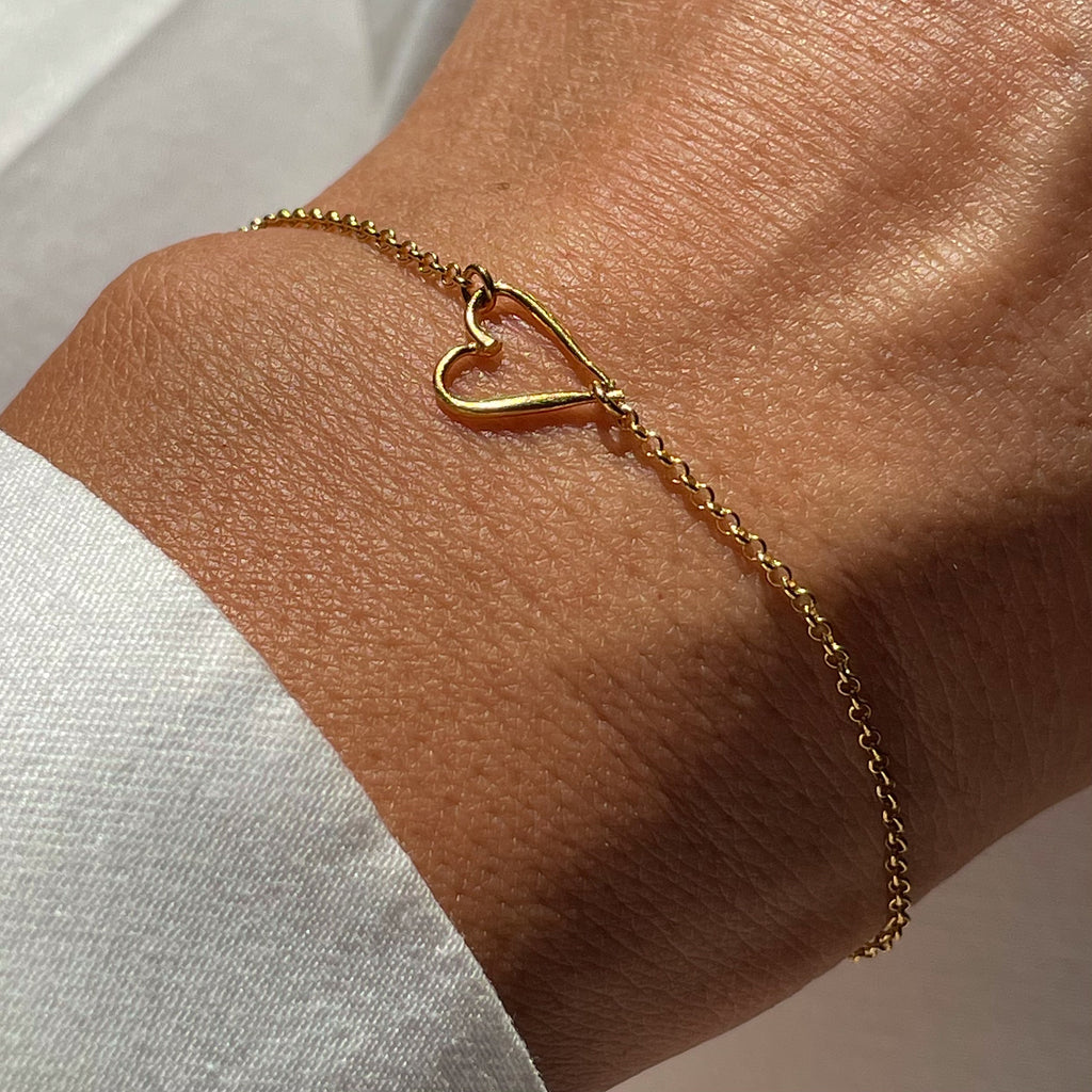 Gold Plated Silver Bracelet "Heart"