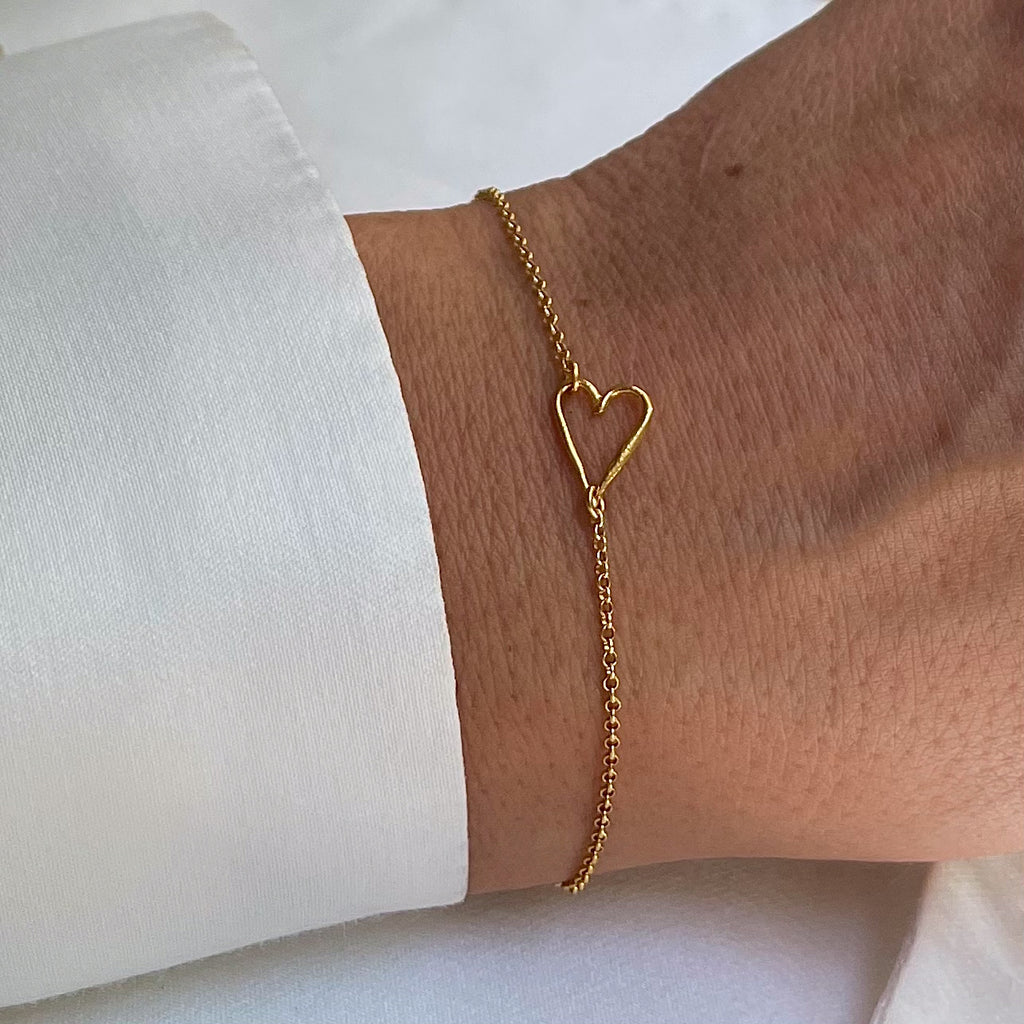 Gold Plated Silver Bracelet "Heart"