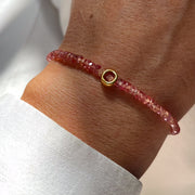Gold Plated Silver Bracelet "Multi Sapphire Circle"