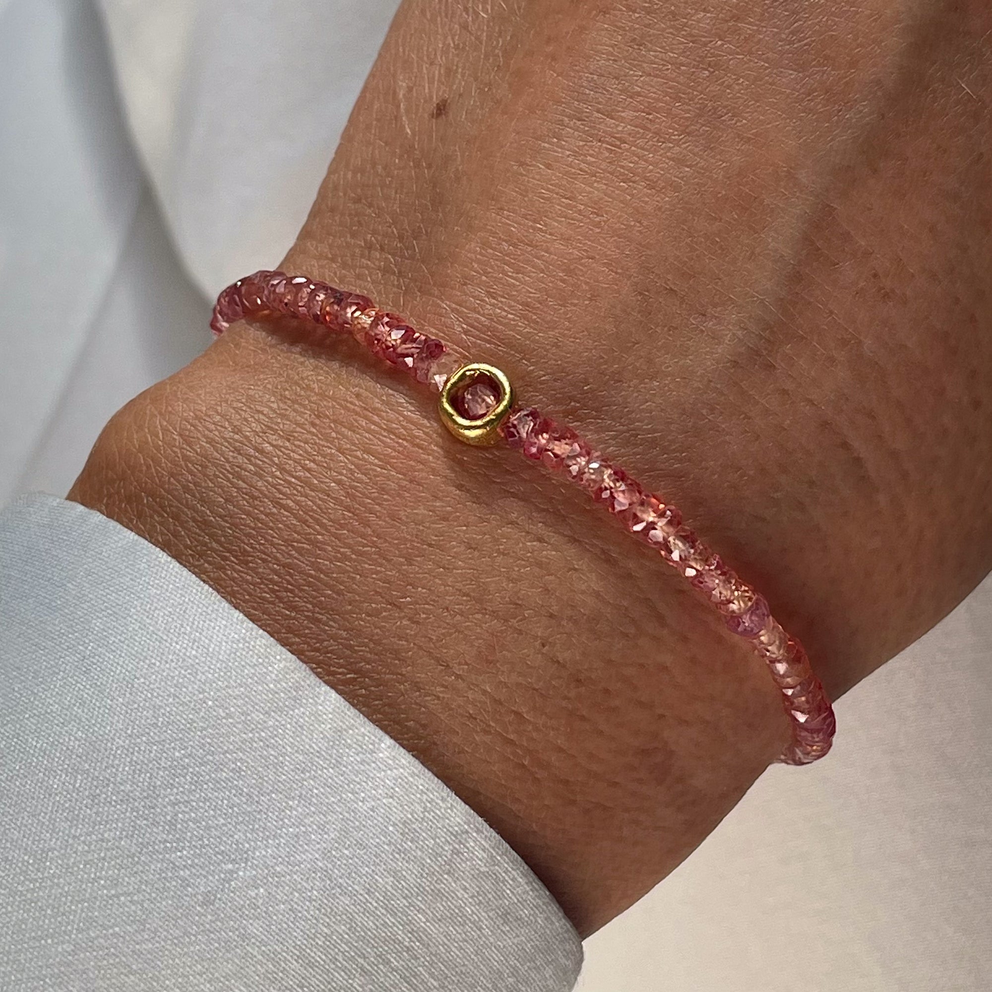 Gold Plated Silver Bracelet "Multi Sapphire Circle"