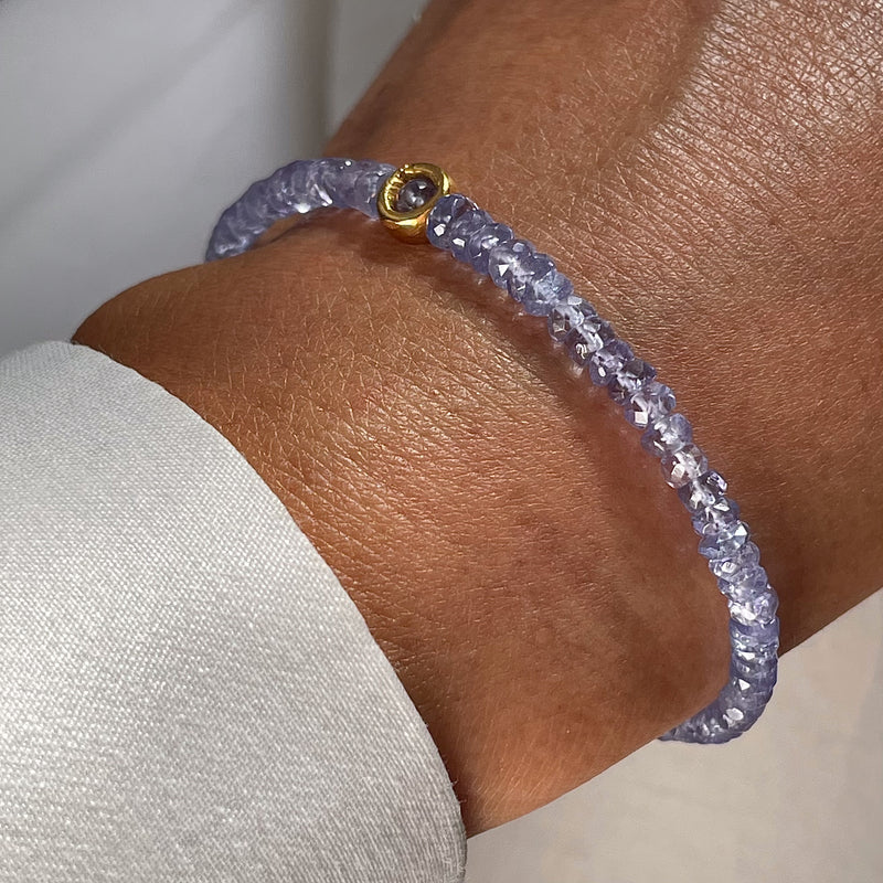 Gold Plated Silver Bracelet with Tanzanites "Circle"