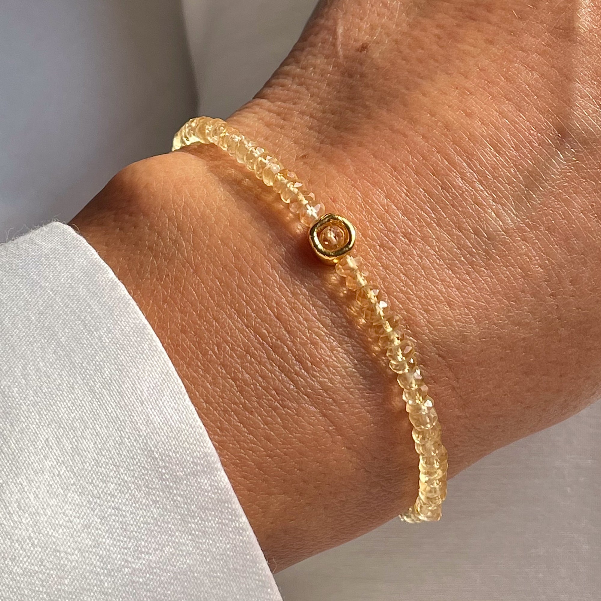Gold Plated Silver Bracelet with Citrine "Circle"