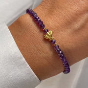 Gold Plated Silver Bracelet with Amethyst "Bee"
