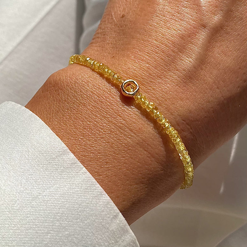 Gold Plated Silver Bracelet with Yellow Sapphires "Circle"