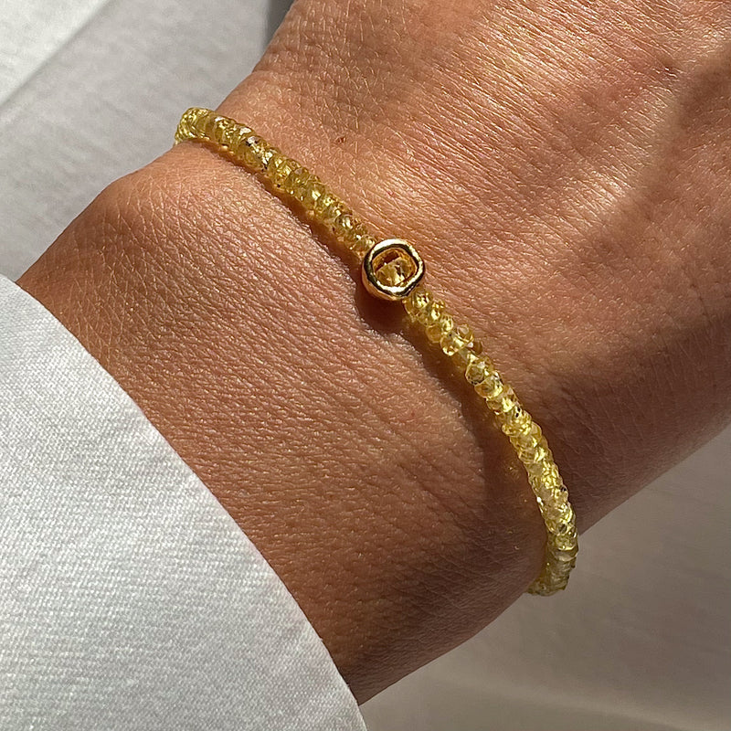 Gold Plated Silver Bracelet with Yellow Sapphires "Circle"