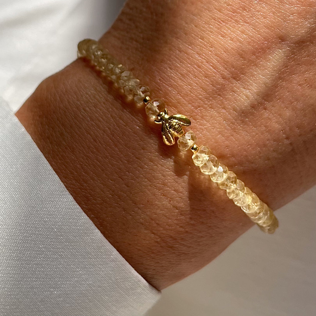 Gold Plated Silver Bracelet "Citrine Bee"