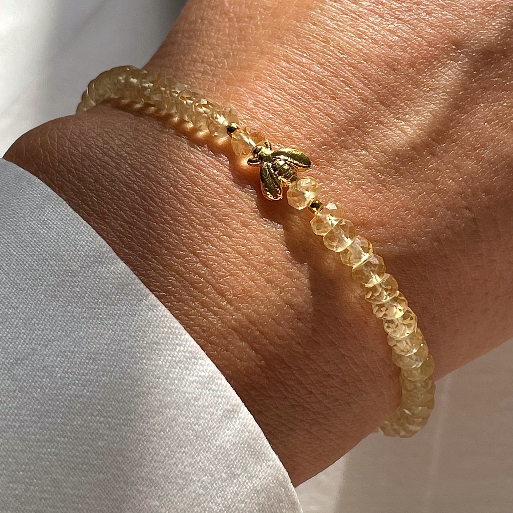 Gold Plated Silver Bracelet with Citrine "Bee"