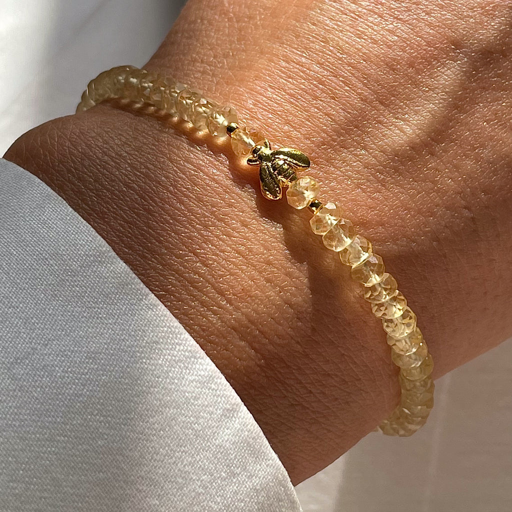 Gold Plated Silver Bracelet "Citrine Bee"