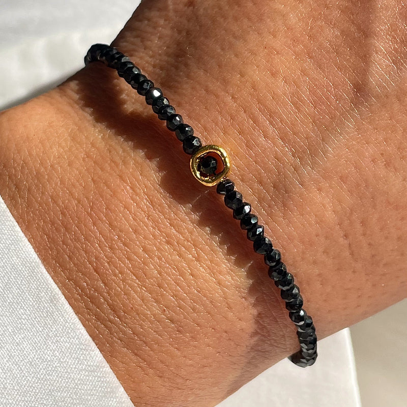 Gold Plated Silver Bracelet with Spinel "Circle"