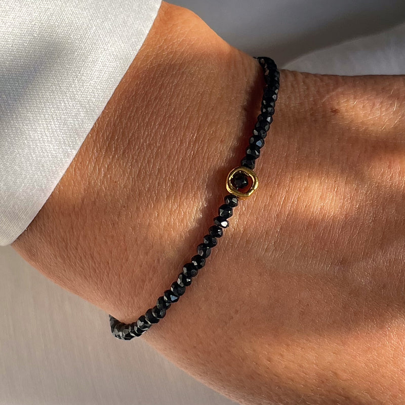 Gold Plated Silver Bracelet with Spinel "Circle"