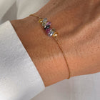 Paauksuota sidabro apyrankė "Multi Sapphire"
