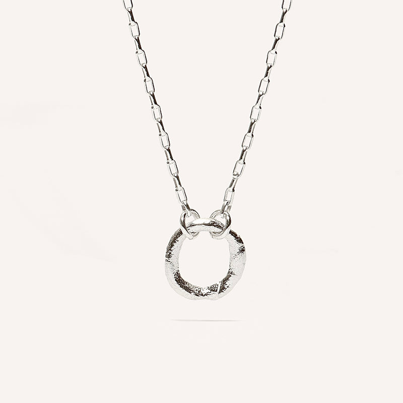 Silver Necklace "Small Fingerprint Circle"