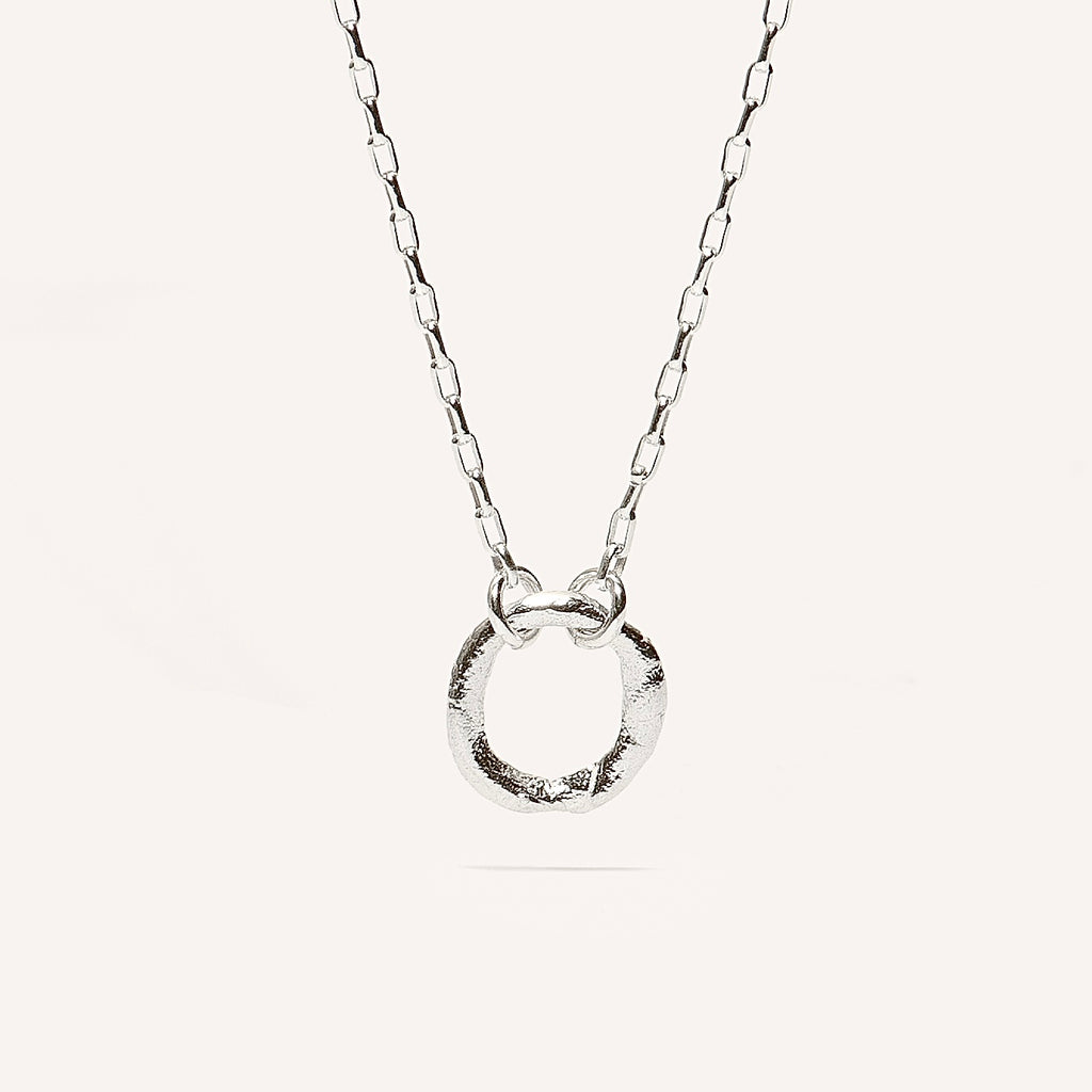 Silver Necklace "Small Fingerprint Circle"