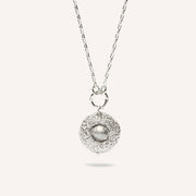Silver Necklace  with Pearl "Hide Freshwater"