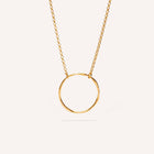 Gold Plated Silver Necklace "Thin Fingerprint Circle"