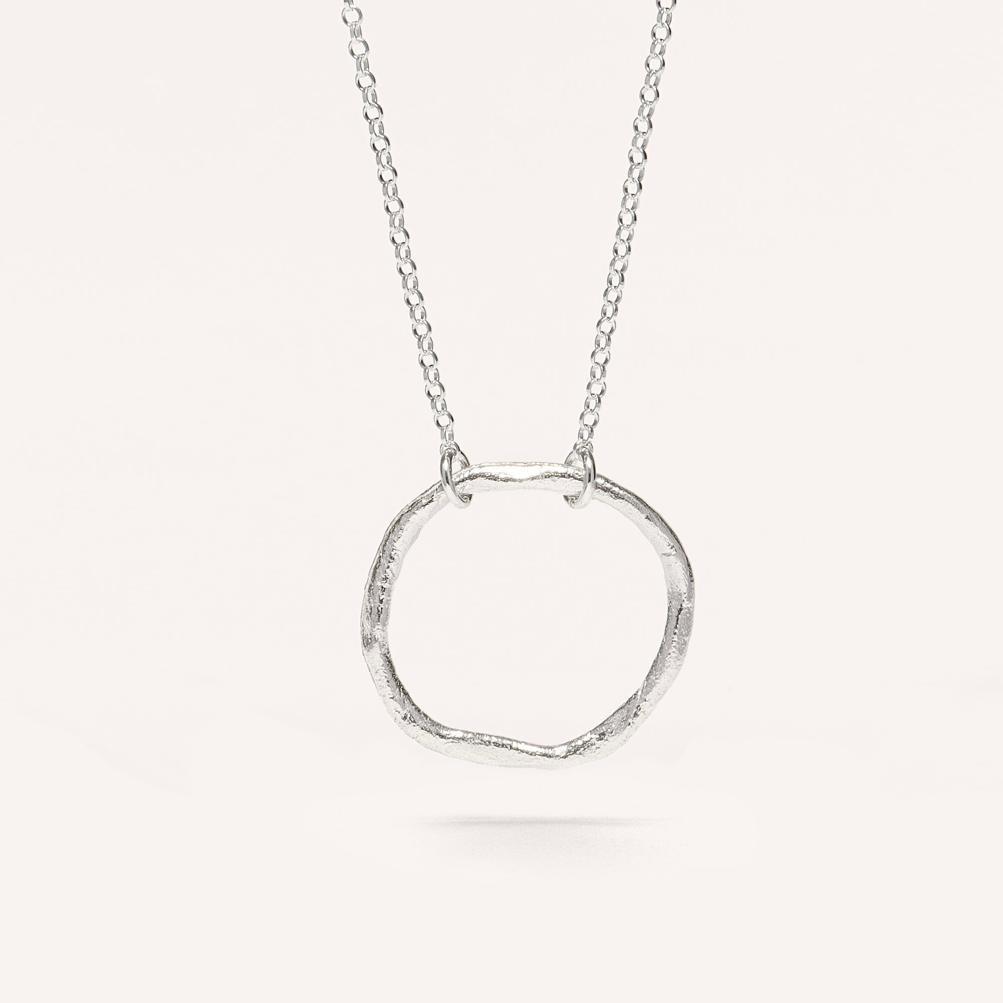 Silver Necklace "Big Fingerprint Circle"