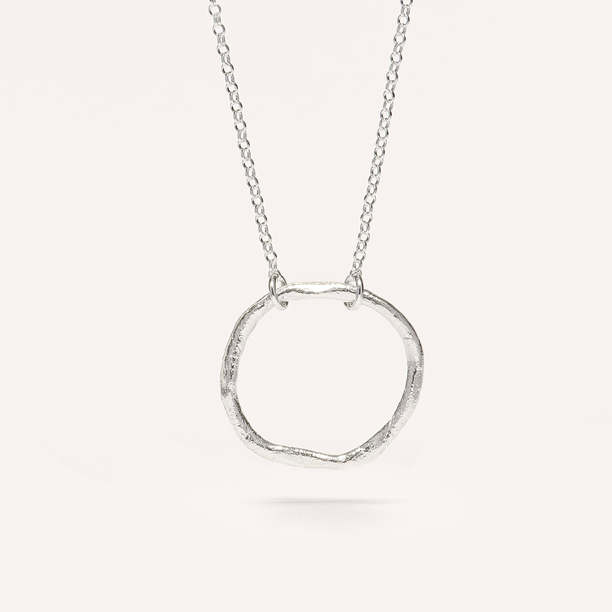 Silver Necklace "Big Fingerprint Circle"