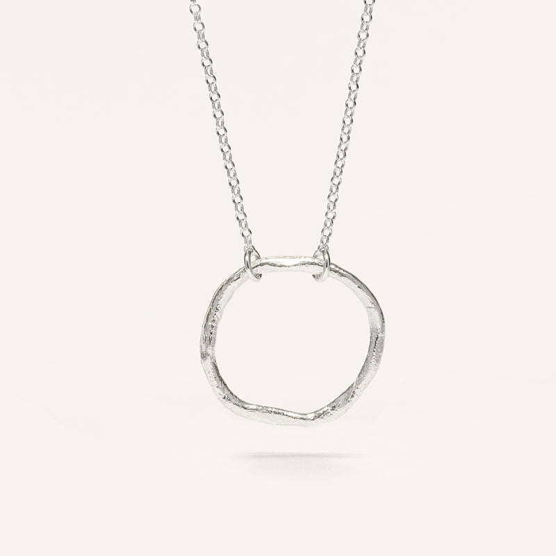 Silver Necklace "Big Fingerprint Circle"