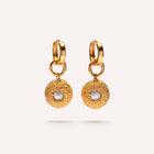 Gold Plated Silver Earrings with Pearls "Hide Freshwater Mini"