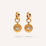 Gold Plated Silver Earrings with Pearls "Hide Freshwater Mini"
