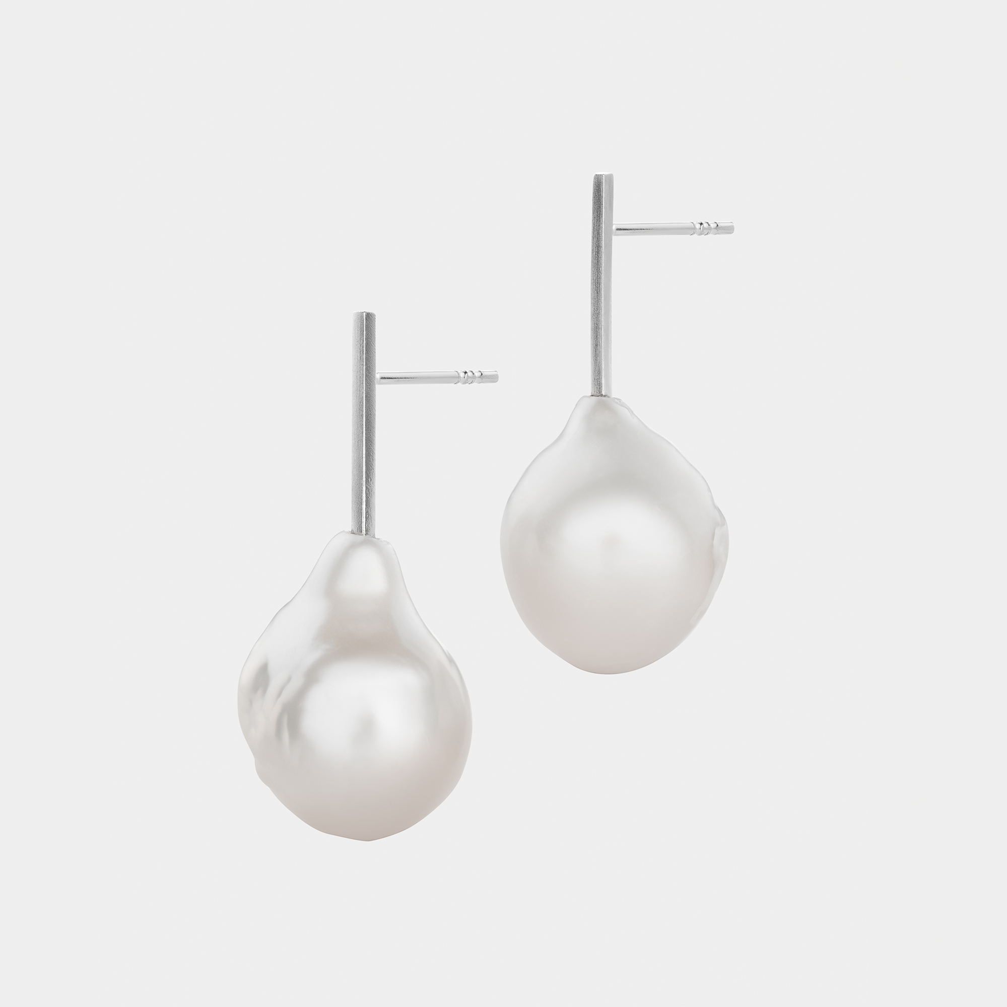 Silver Earrings with Pearls