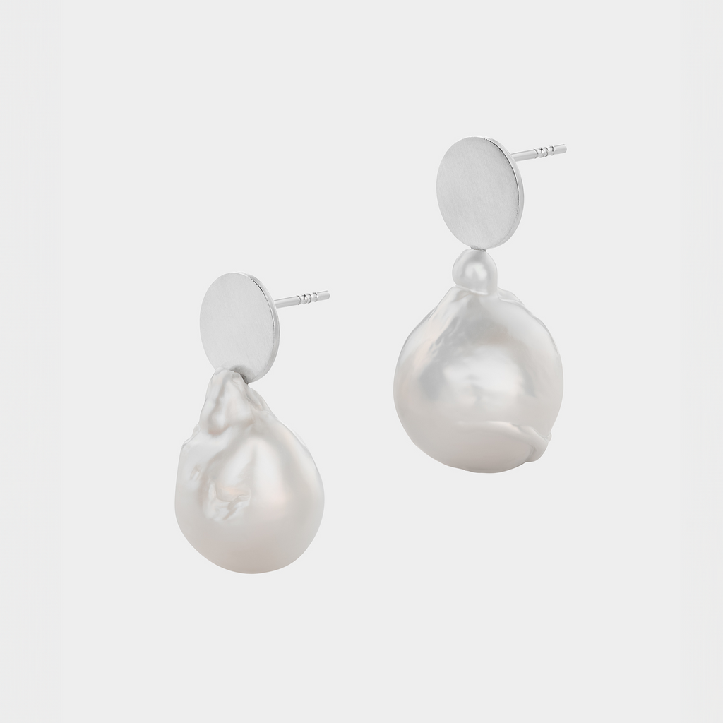 Silver Earrings with Pearls