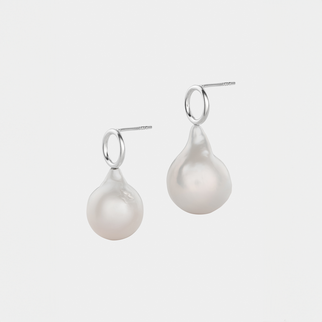 Silver Earrings with Pearls