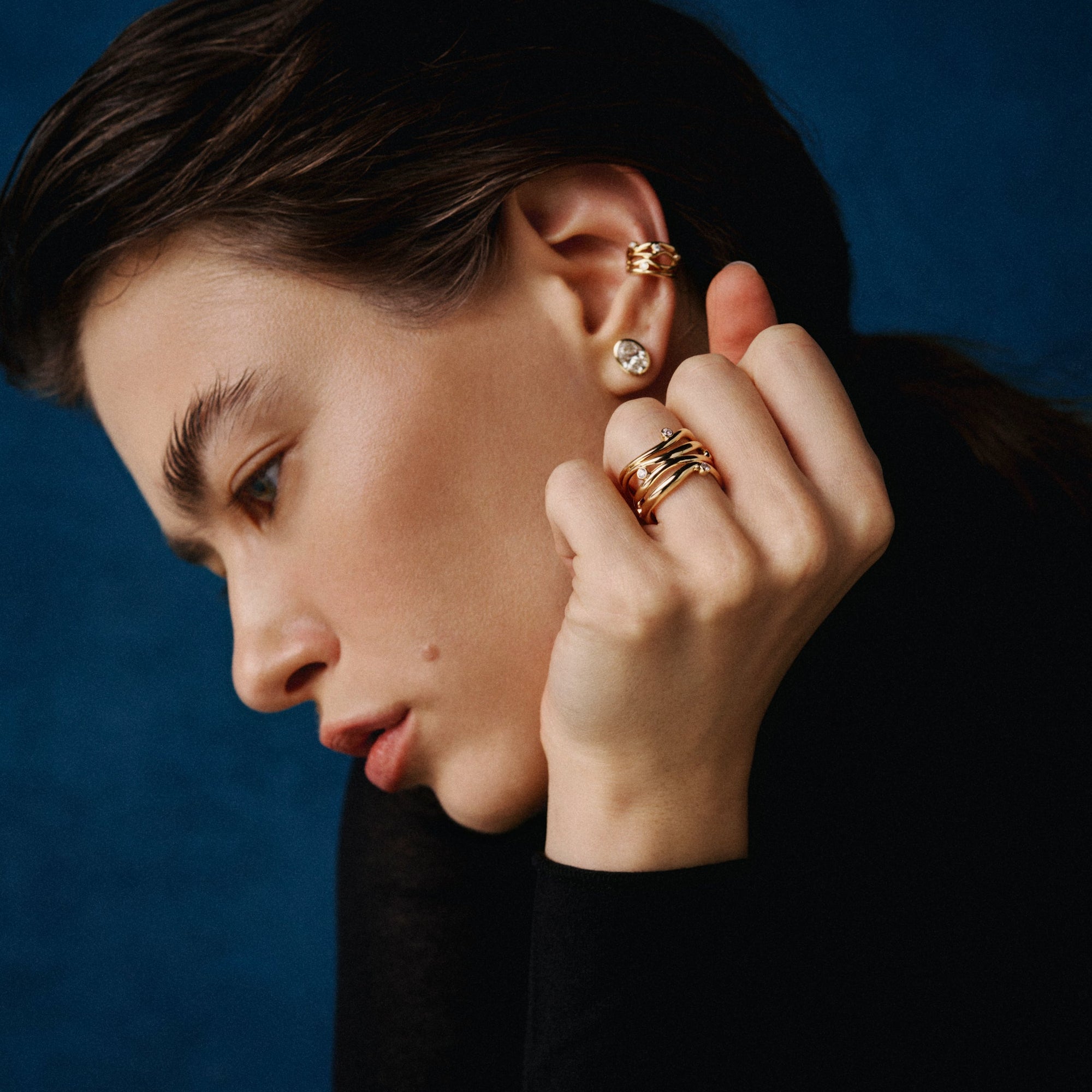 Rose Gold Ring "Bare Souls. Four-Shank"