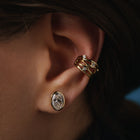 White Gold Ear Cuff with Diamonds "Bare Souls. Four-Threads"