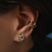 White Gold Ear Cuff with Diamonds "Bare Souls. Four-Threads"
