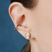 Rose Gold Ear Cuff with Diamonds "Bare Souls. Sole-Thread"