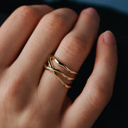 Yellow Gold Ring "Bare Souls. Three-Shank"