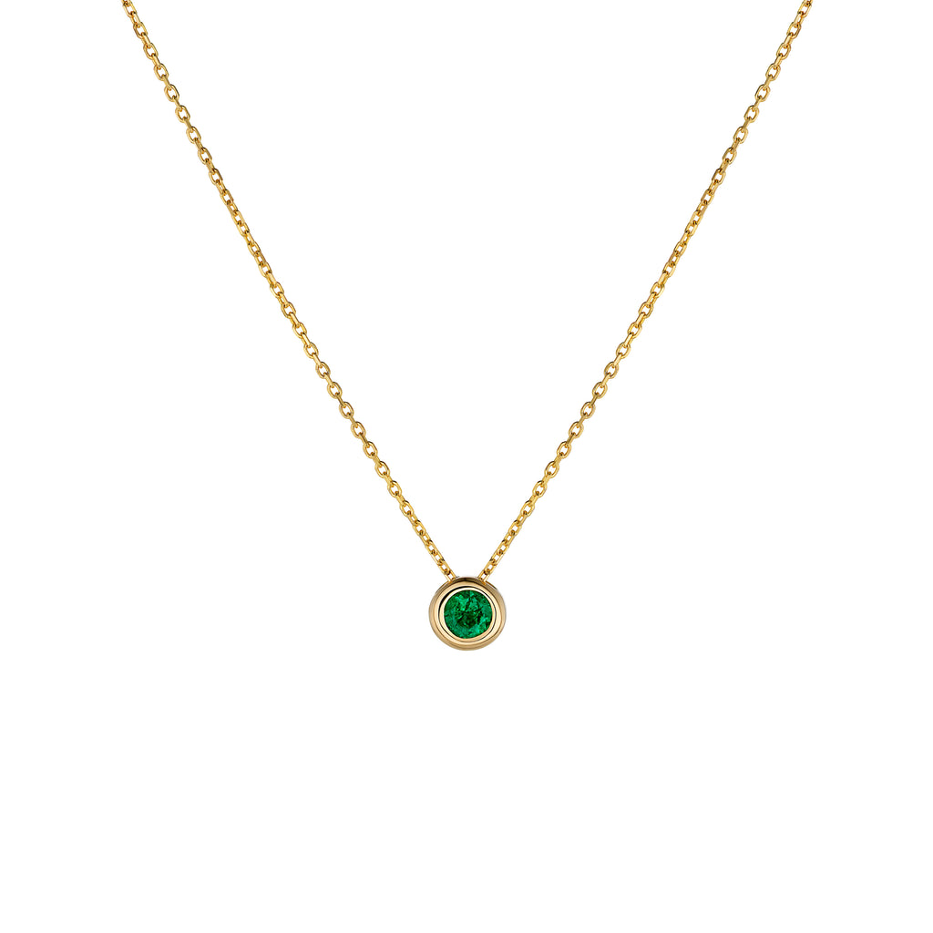 Geltono aukso pakabukas su smaragdu