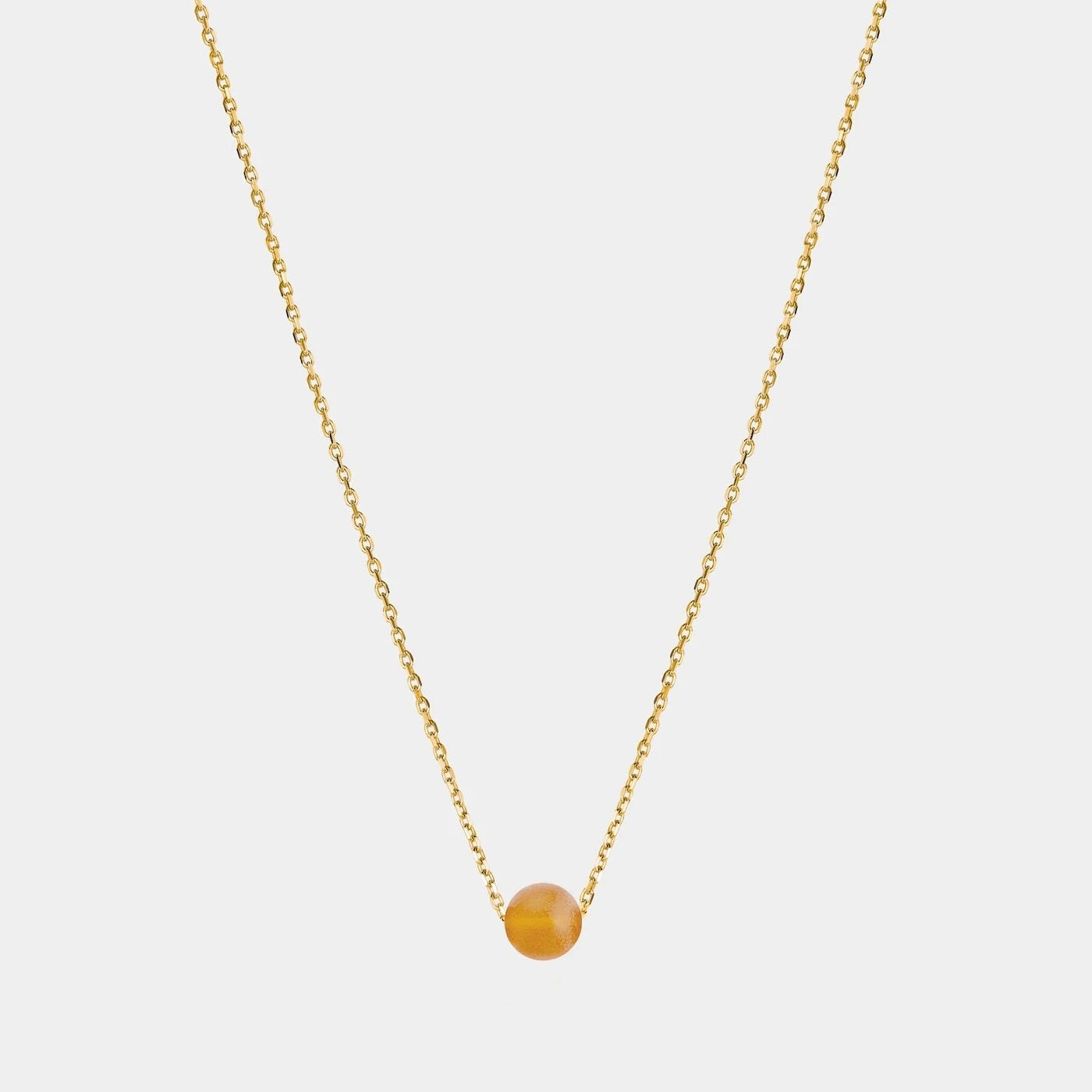 Gold Necklace with Amber "Planètes d’Ambre"