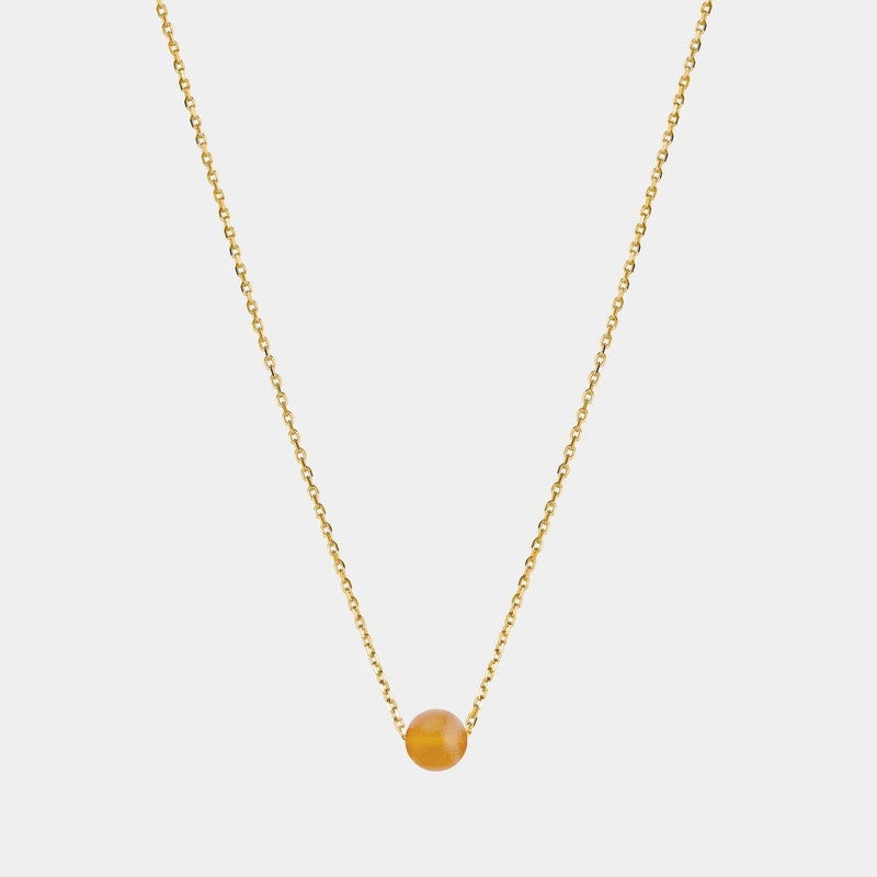 Gold Necklace with Amber "Planètes d’Ambre"