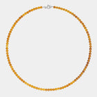 Silver Necklace with Amber "Planètes d’Ambre", Extra Small