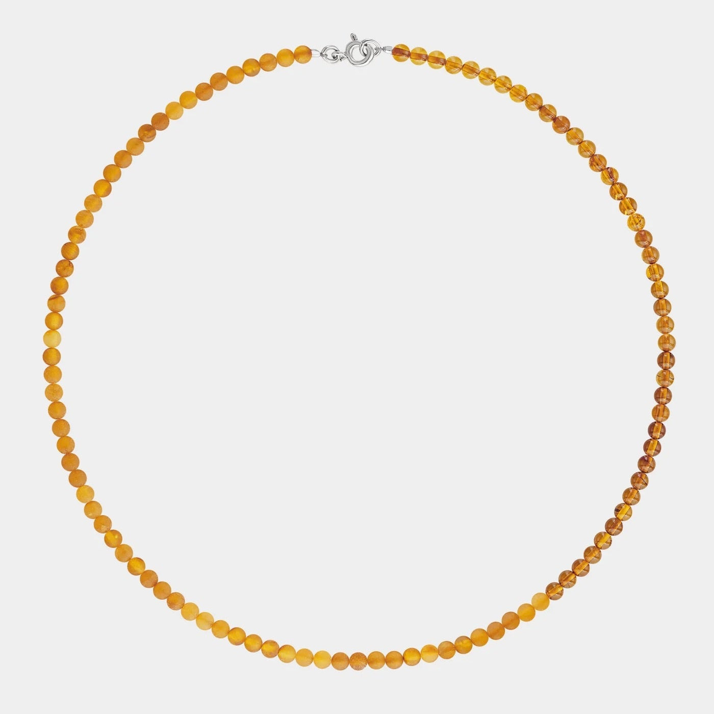 Silver Necklace with Amber "Planètes d’Ambre", Extra Small
